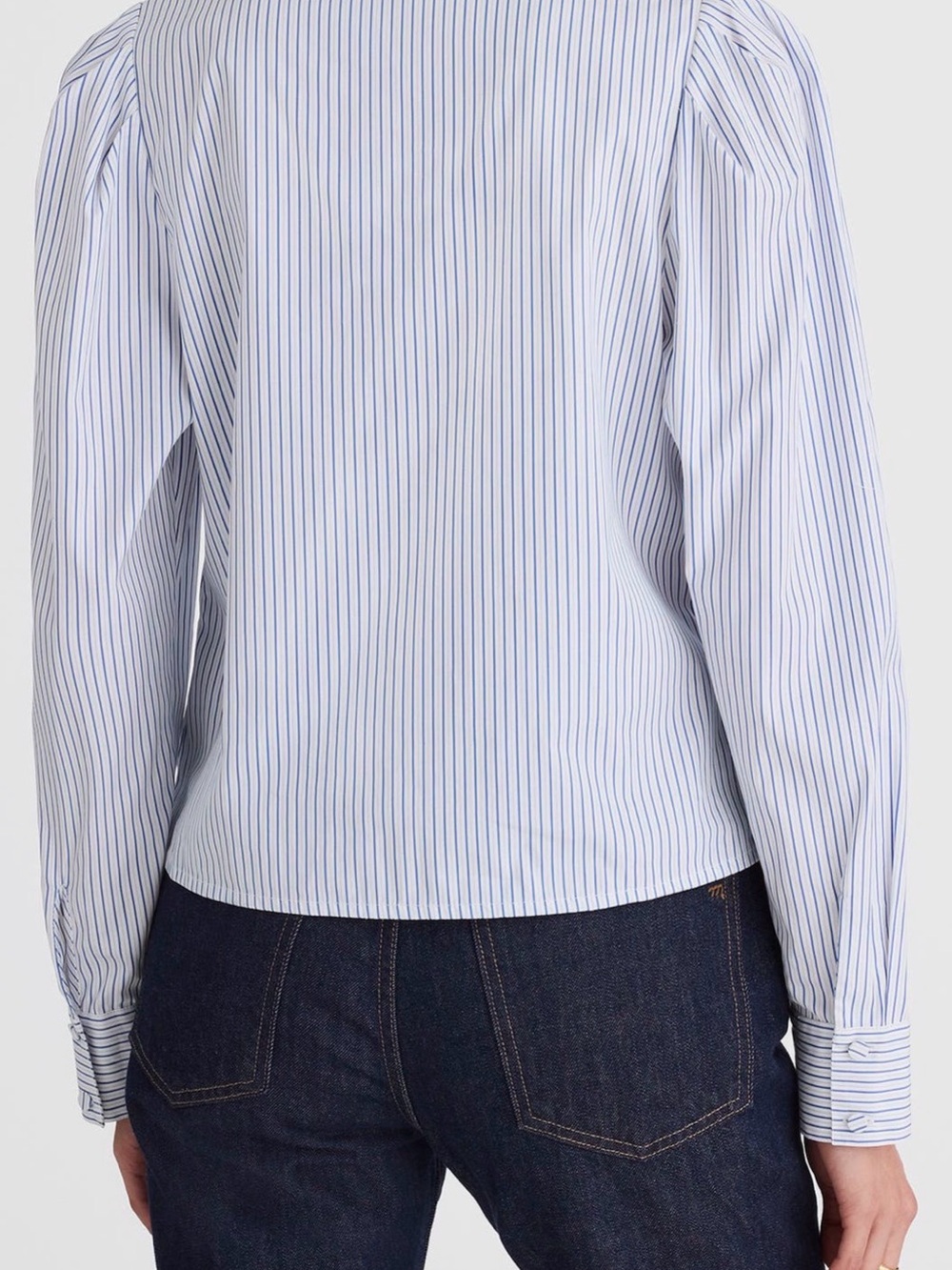 Women’s Blue Pinstripe Cotton Shirt - NWT - Picture 3 of 7